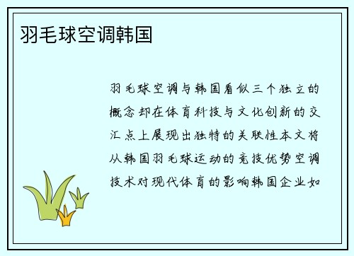羽毛球空调韩国